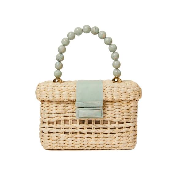 BTB Los Angles Handbags - BTB Los Angeles Stella Marble Beaded Top-Handle Box Bag